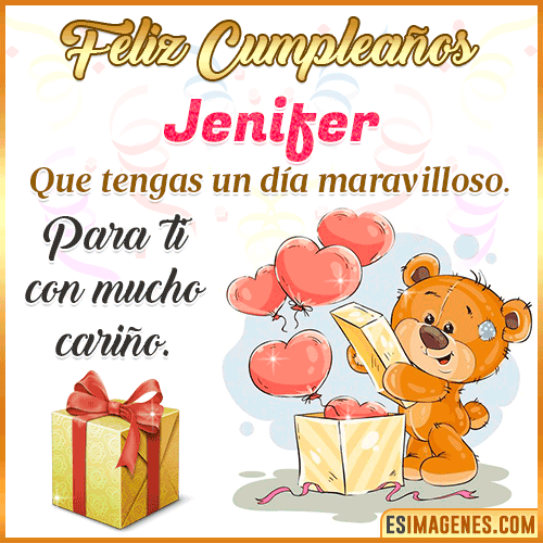 Gif para desear feliz cumpleaños  Jenifer