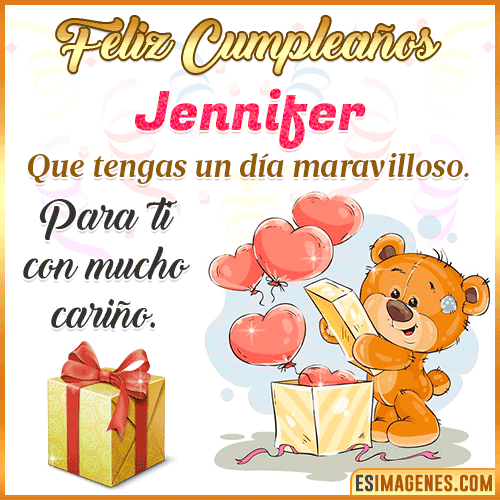 Gif para desear feliz cumpleaños  Jennifer