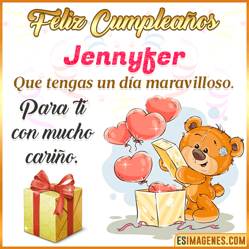 Gif para desear feliz cumpleaños  Jennyfer