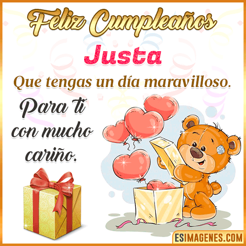 Gif para desear feliz cumpleaños  Justa