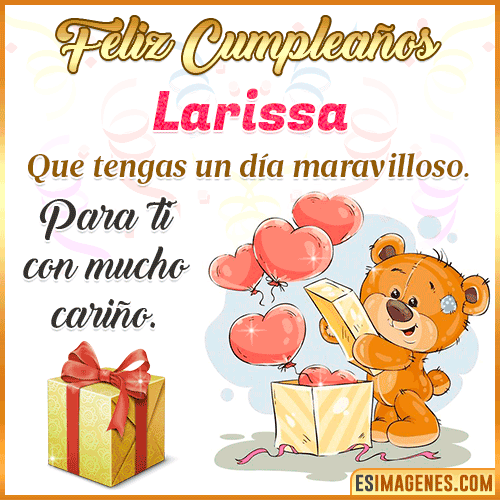Gif para desear feliz cumpleaños  Larissa