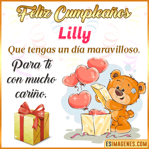 Gif para desear feliz cumpleaños  Lilly