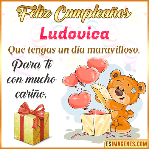 Gif para desear feliz cumpleaños  Ludovica