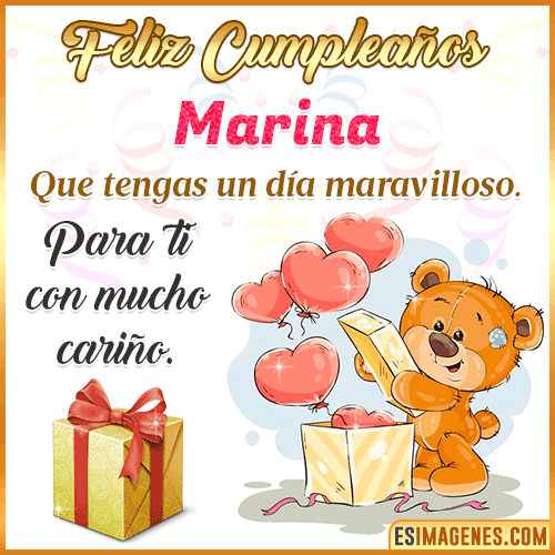 Gif para desear feliz cumpleaños  Marina