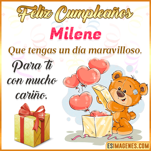 Gif para desear feliz cumpleaños  Milene