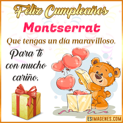 Gif para desear feliz cumpleaños  Montserrat