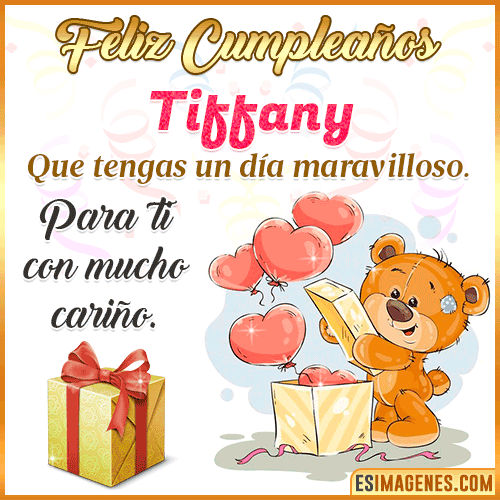 Gif para desear feliz cumpleaños  Tiffany