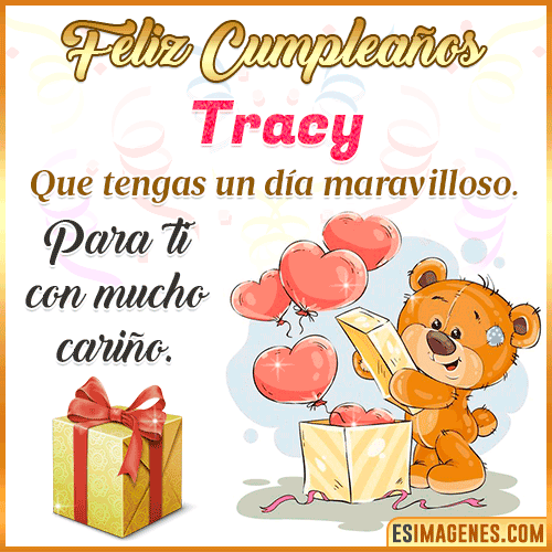 Gif para desear feliz cumpleaños  Tracy