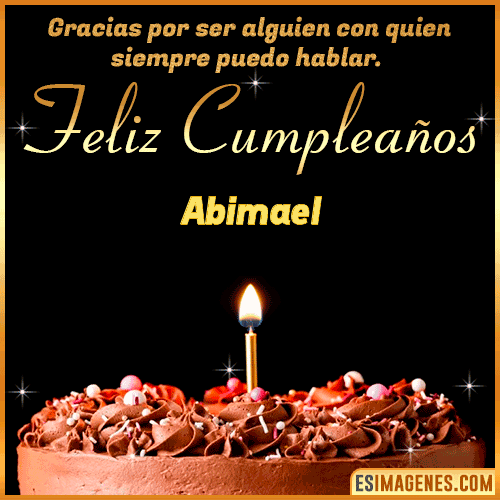 Gif de pastel de Cumpleaños con Nombre  Abimael