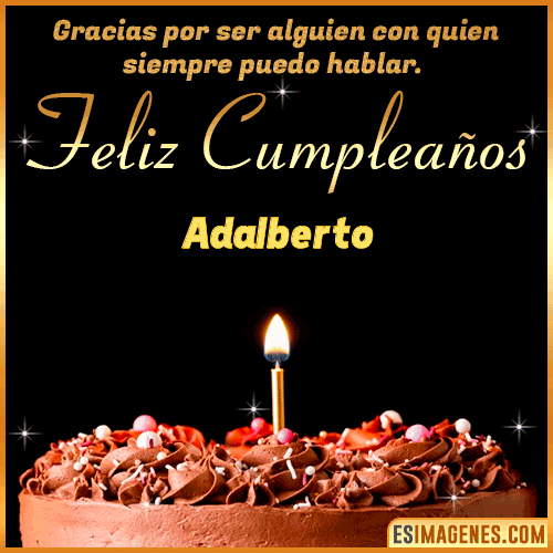 Gif de pastel de Cumpleaños con Nombre  Adalberto