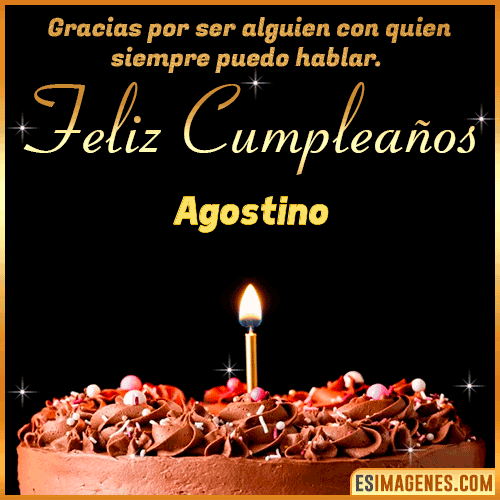 Gif de pastel de Cumpleaños con Nombre  Agostino