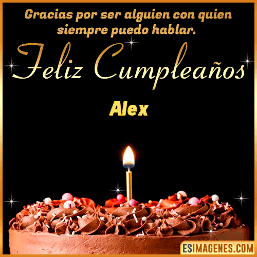 Gif de pastel de Cumpleaños con Nombre  Alex