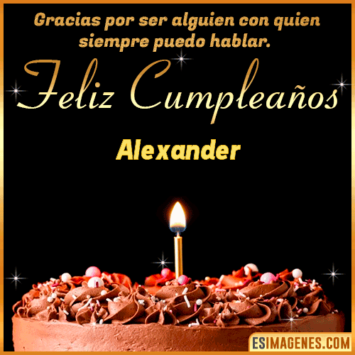 Gif de pastel de Cumpleaños con Nombre  Alexander