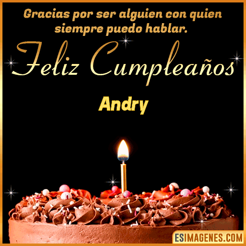 Gif de pastel de Cumpleaños con Nombre  Andry