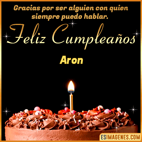 Gif de pastel de Cumpleaños con Nombre  Aron