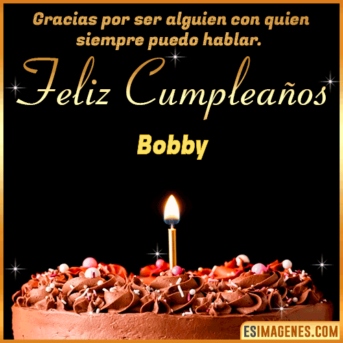 Gif de pastel de Cumpleaños con Nombre  Bobby