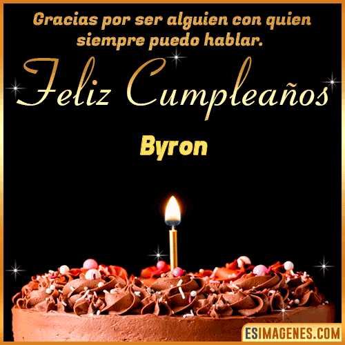 Gif de pastel de Cumpleaños con Nombre  Byron