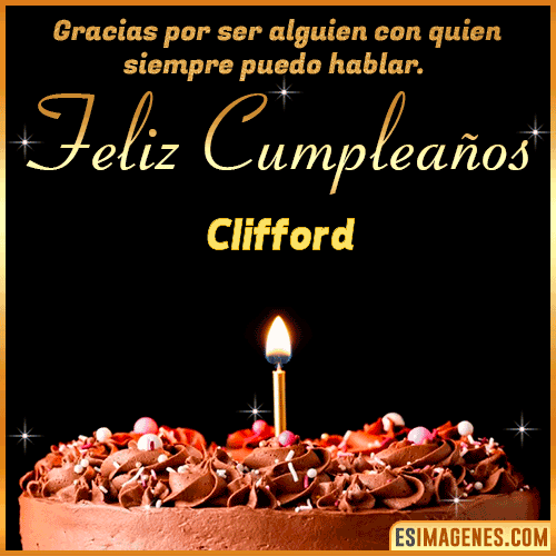 Gif de pastel de Cumpleaños con Nombre  Clifford
