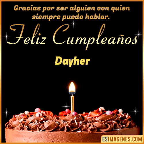 Gif de pastel de Cumpleaños con Nombre  Dayher