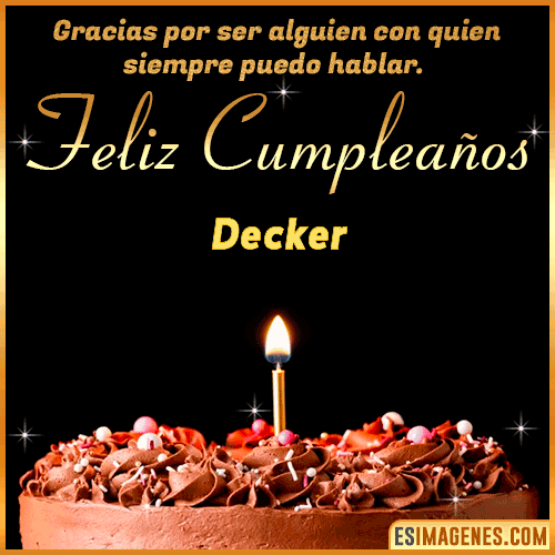 Gif de pastel de Cumpleaños con Nombre  Decker