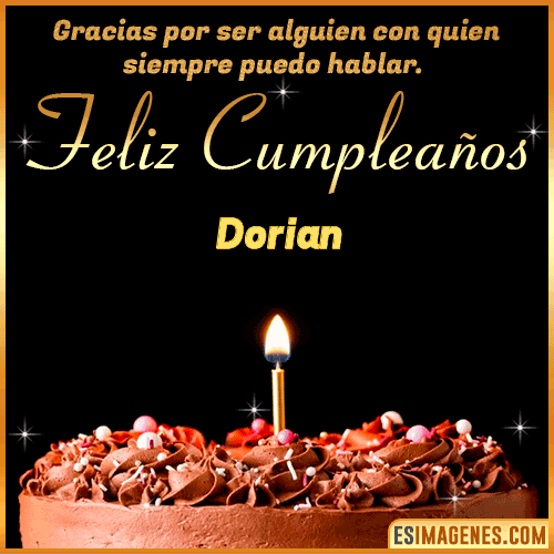 Gif de pastel de Cumpleaños con Nombre  Dorian
