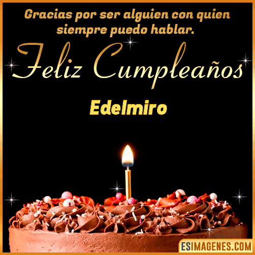 Gif de pastel de Cumpleaños con Nombre  Edelmiro