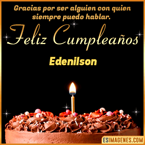 Gif de pastel de Cumpleaños con Nombre  Edenilson