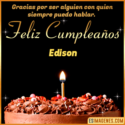 Gif de pastel de Cumpleaños con Nombre  Edison
