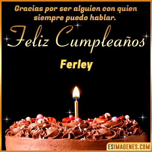 Gif de pastel de Cumpleaños con Nombre  Ferley