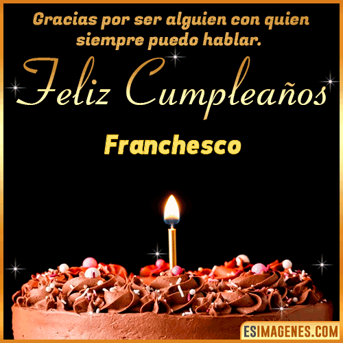 Gif de pastel de Cumpleaños con Nombre  Franchesco