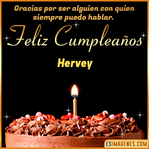 Gif de pastel de Cumpleaños con Nombre  Hervey