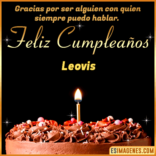 Gif de pastel de Cumpleaños con Nombre  Leovis