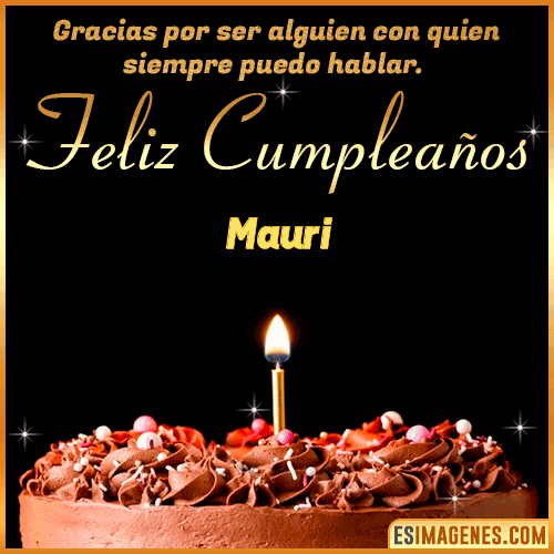 Gif de pastel de Cumpleaños con Nombre  Mauri