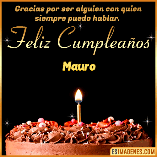 Gif de pastel de Cumpleaños con Nombre  Mauro