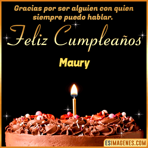 Gif de pastel de Cumpleaños con Nombre  Maury