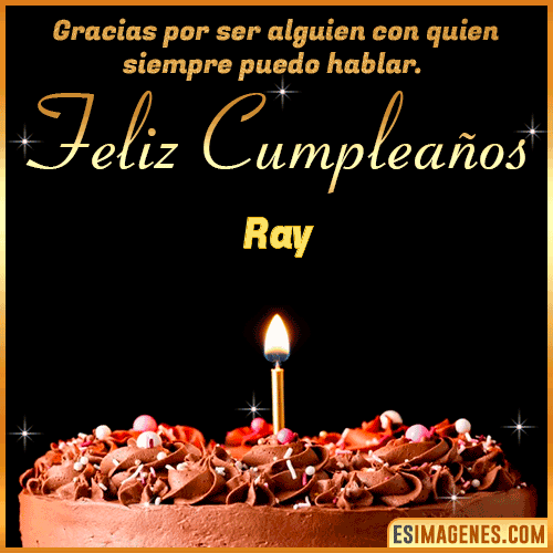 Gif de pastel de Cumpleaños con Nombre  Ray