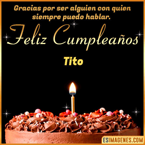 Gif de pastel de Cumpleaños con Nombre  Tito