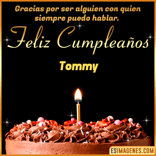 Gif de pastel de Cumpleaños con Nombre  Tommy