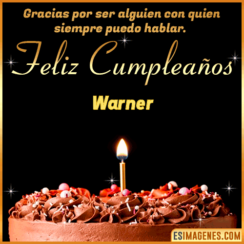Gif de pastel de Cumpleaños con Nombre  Warner