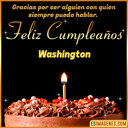 Gif de pastel de Cumpleaños con Nombre  Washington