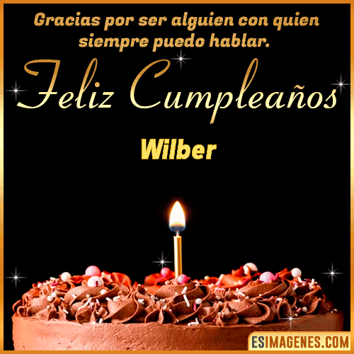 Gif de pastel de Cumpleaños con Nombre  Wilber