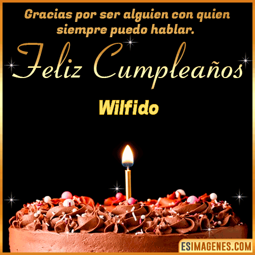 Gif de pastel de Cumpleaños con Nombre  Wilfido