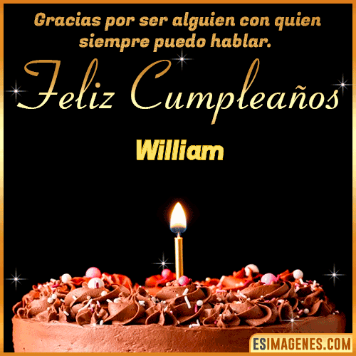 Gif de pastel de Cumpleaños con Nombre  William
