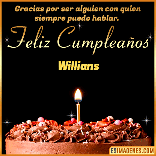 Gif de pastel de Cumpleaños con Nombre  Willians
