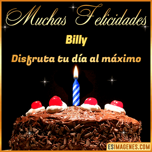 GIF Torta de cumpleaños con Nombre  Billy
