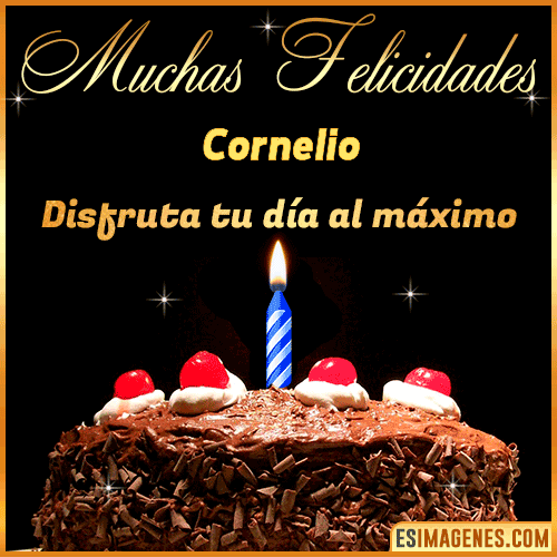 GIF Torta de cumpleaños con Nombre  Cornelio