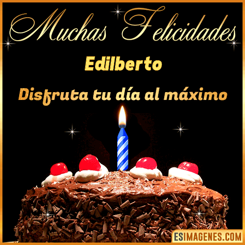GIF Torta de cumpleaños con Nombre  Edilberto