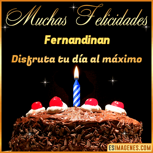 GIF Torta de cumpleaños con Nombre  Fernandinan