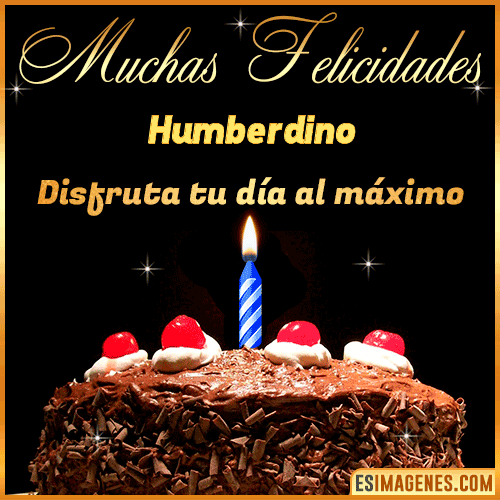 GIF Torta de cumpleaños con Nombre  Humberdino