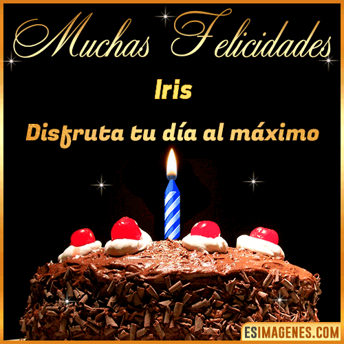 GIF Torta de cumpleaños con Nombre  Iris